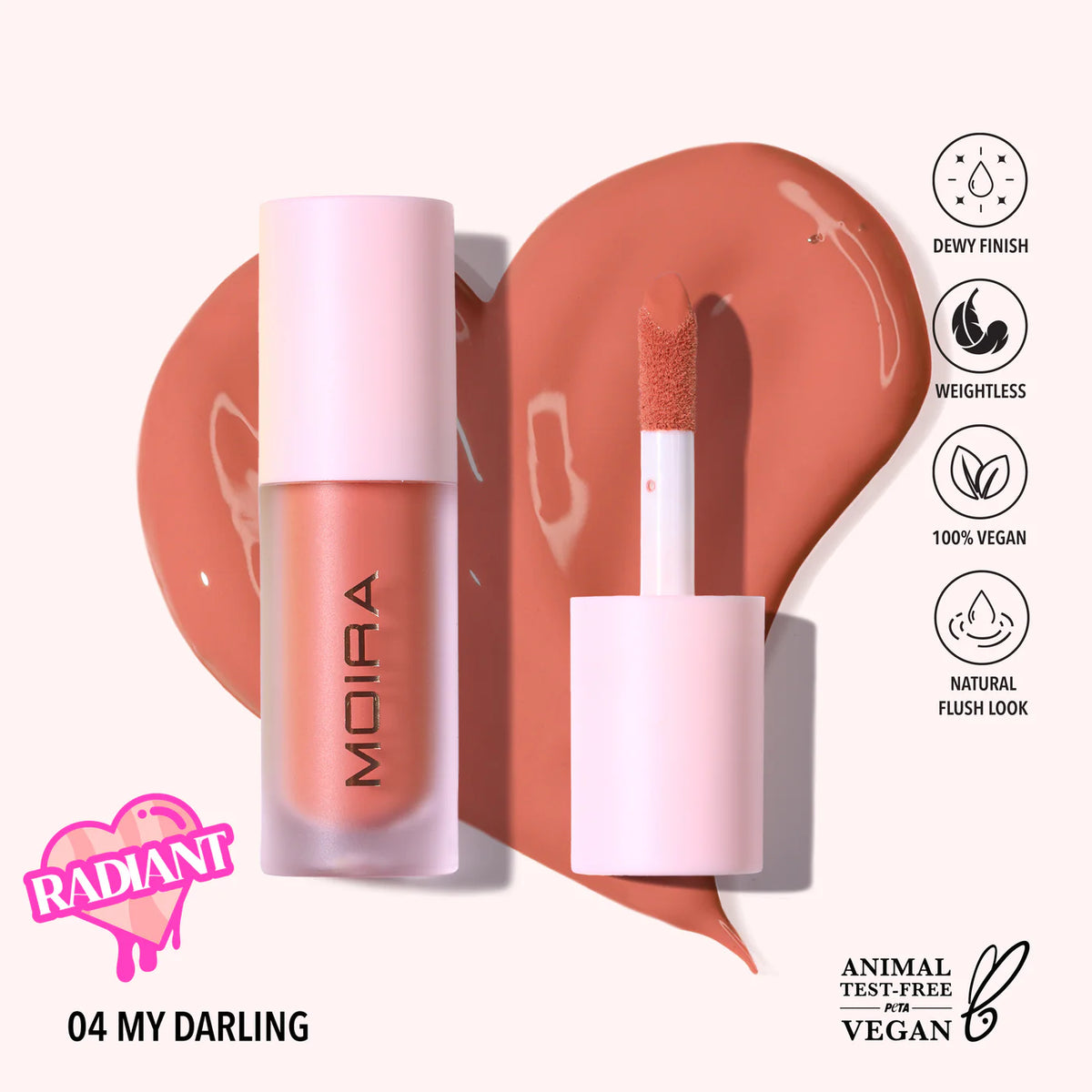 LOVE STEADY LIQUID BLUSH (004, MY DARLING) DEWY FINISH